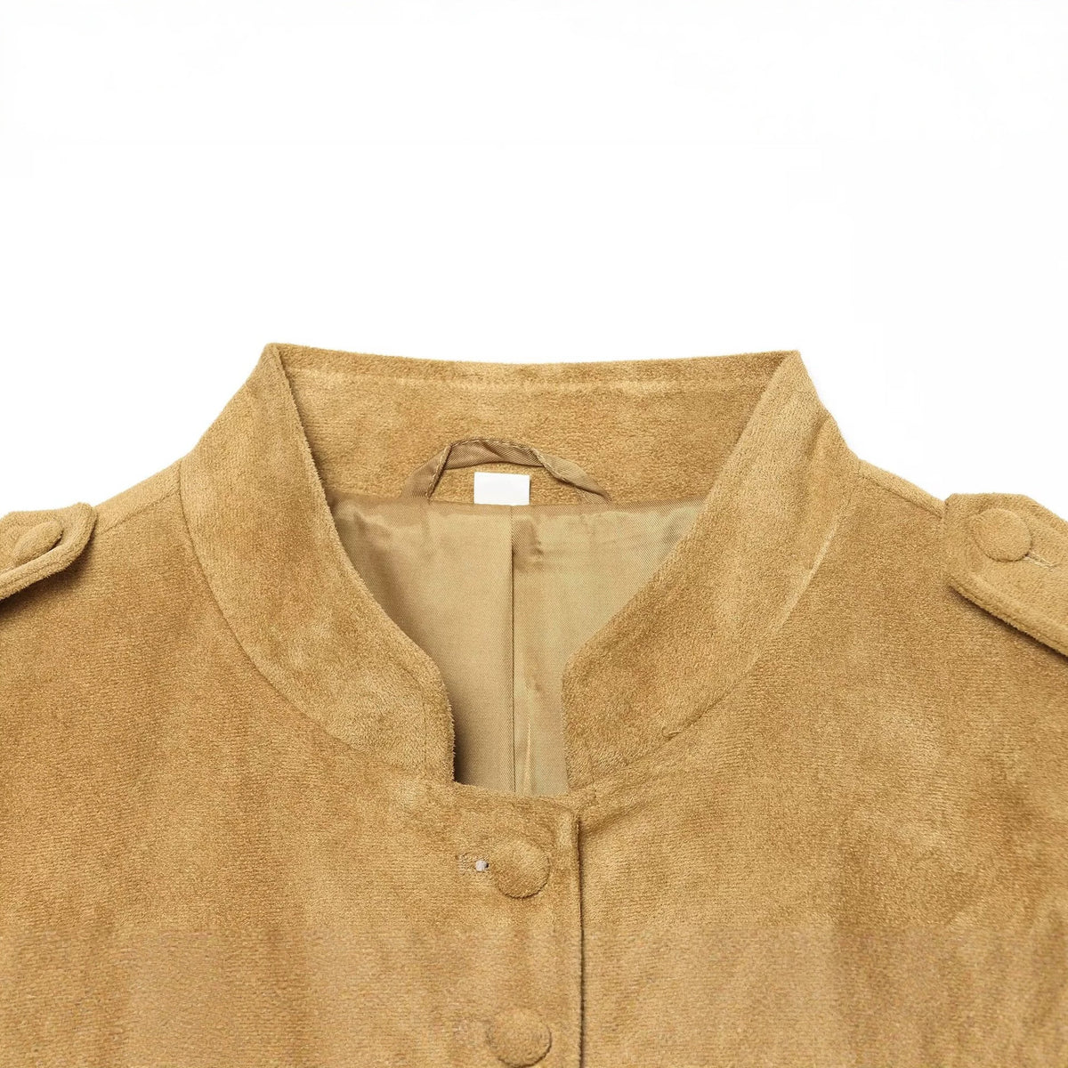 Pocket flap suede texture buckle jacket