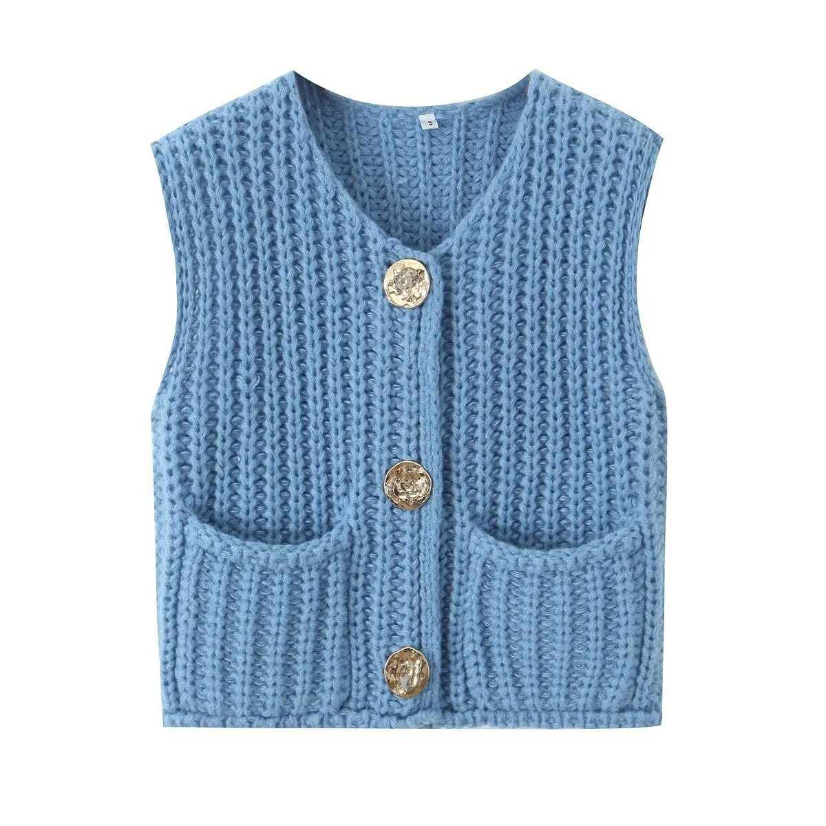 Women's summer new street fashion coarse knitted vest cardigan