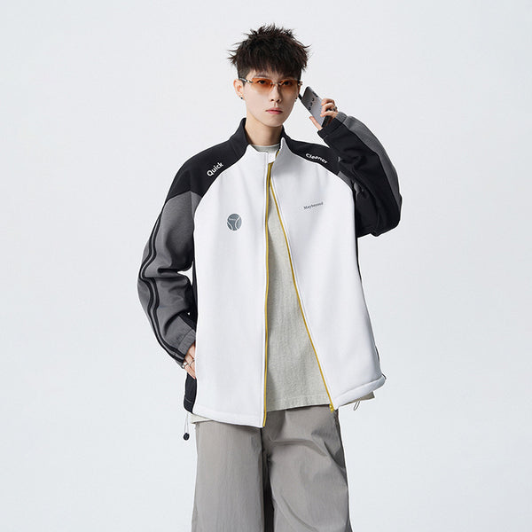Retro Long Sleeve Hoodie for Men and Women, Spring Couple Loose Stand-Up Collar Open Front Cardigan, College Style Versatile Casual Top