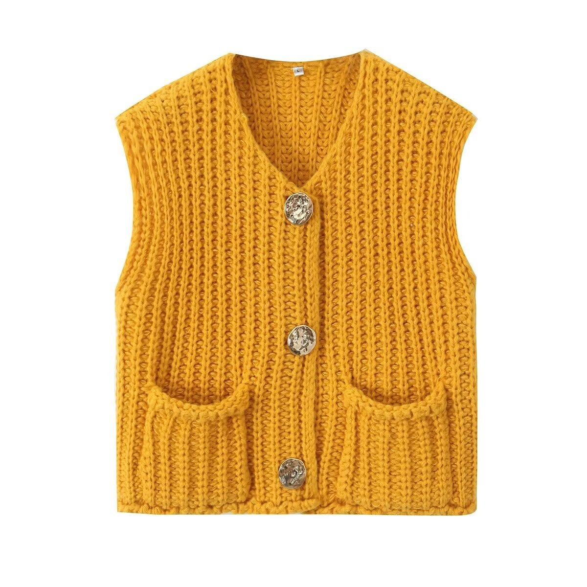 Women's summer new street fashion coarse knitted vest cardigan