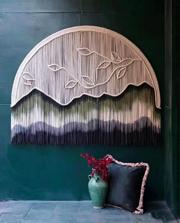 Handmade tapestry circular wall decoration