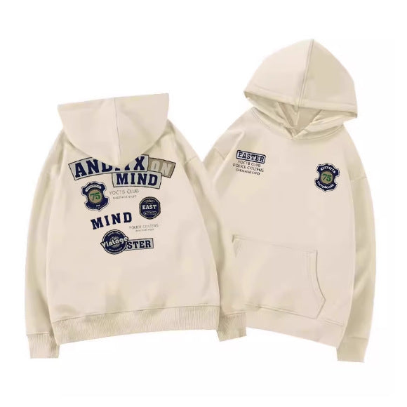 Men's Casual Long Sleeve Hooded Fleece-Lined Oversized Sweatshirt