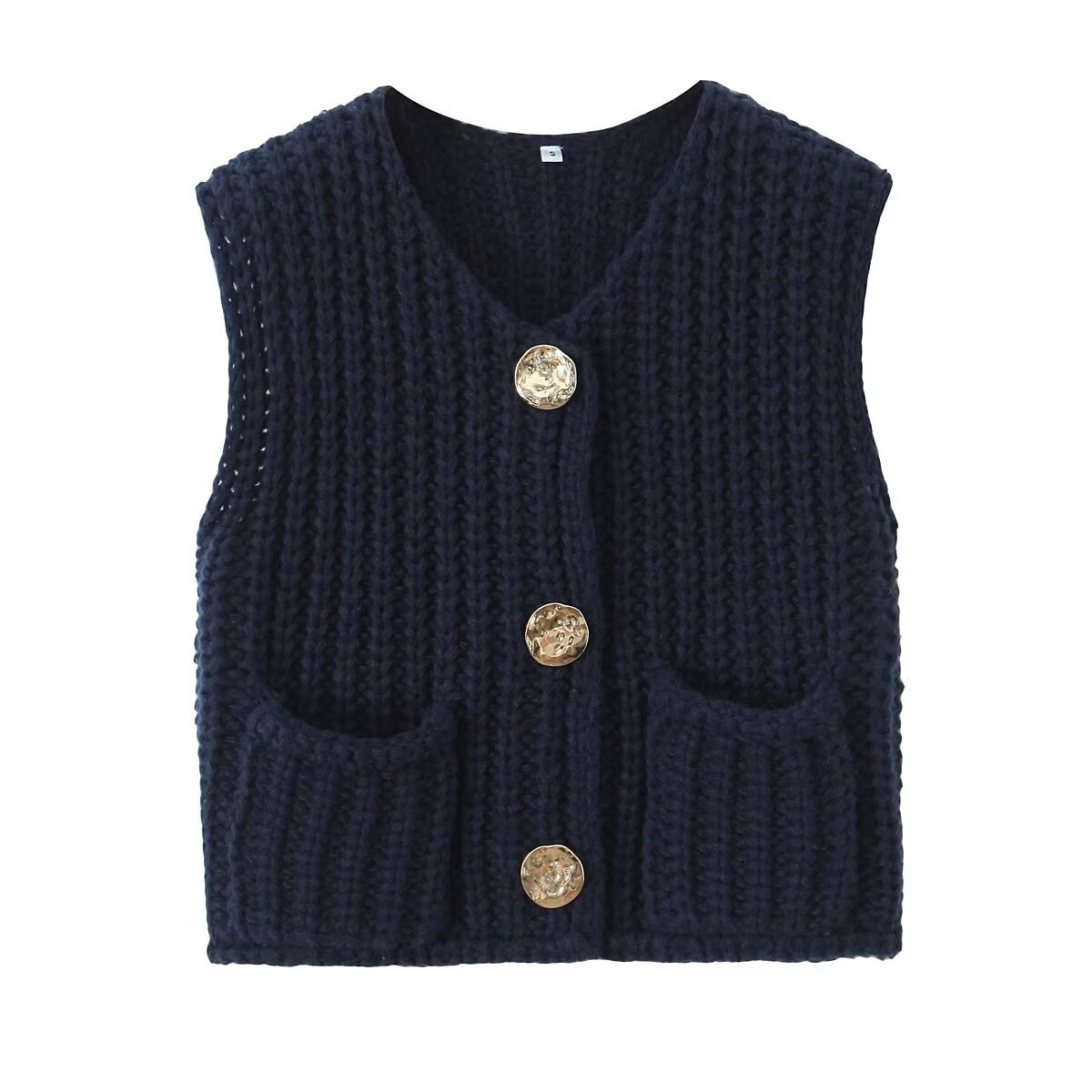 Women's summer new street fashion coarse knitted vest cardigan
