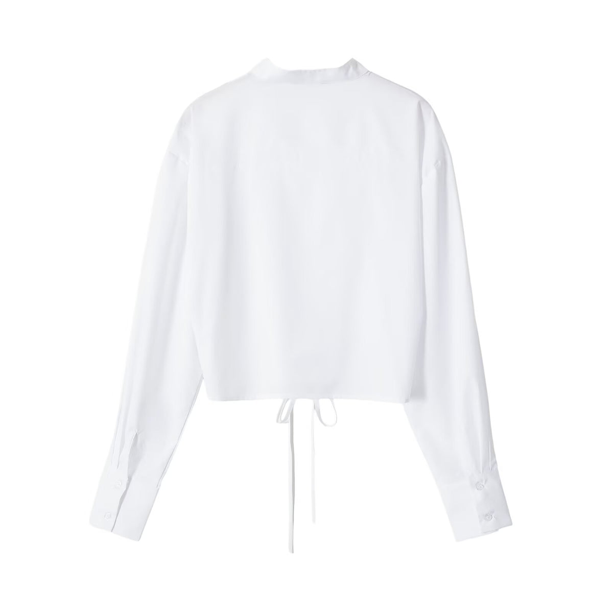 Versatile casual simple bow tie tied long sleeved shirt for women