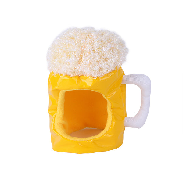 Funny Beer Mug Shaped Pet Hat, Quirky Headgear for Cats and Small Dogs