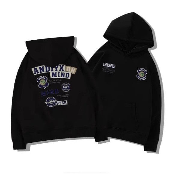 Men's Casual Long Sleeve Hooded Fleece-Lined Oversized Sweatshirt