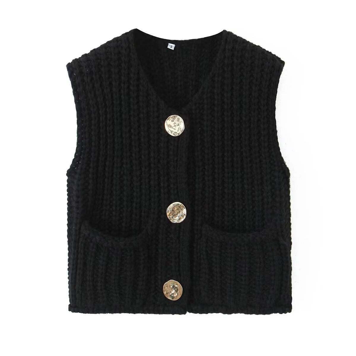 Women's summer new street fashion coarse knitted vest cardigan