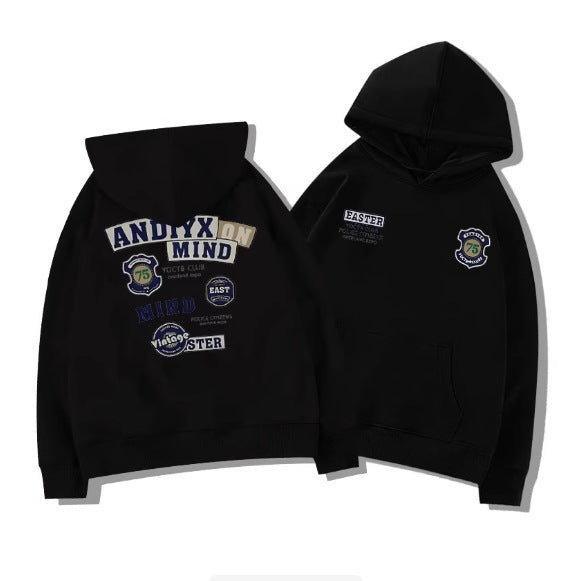 Men's Casual Long Sleeve Hooded Fleece-Lined Oversized Sweatshirt