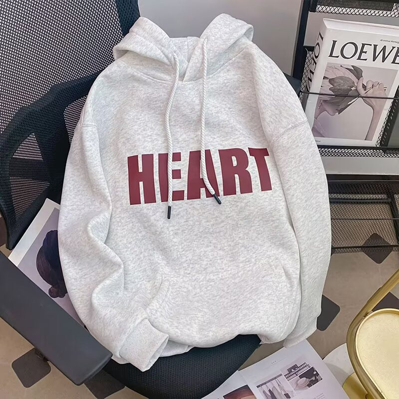 Minimalist Relaxed Fit Long Sleeve Hooded Heavyweight Fleece-Lined Hoodie