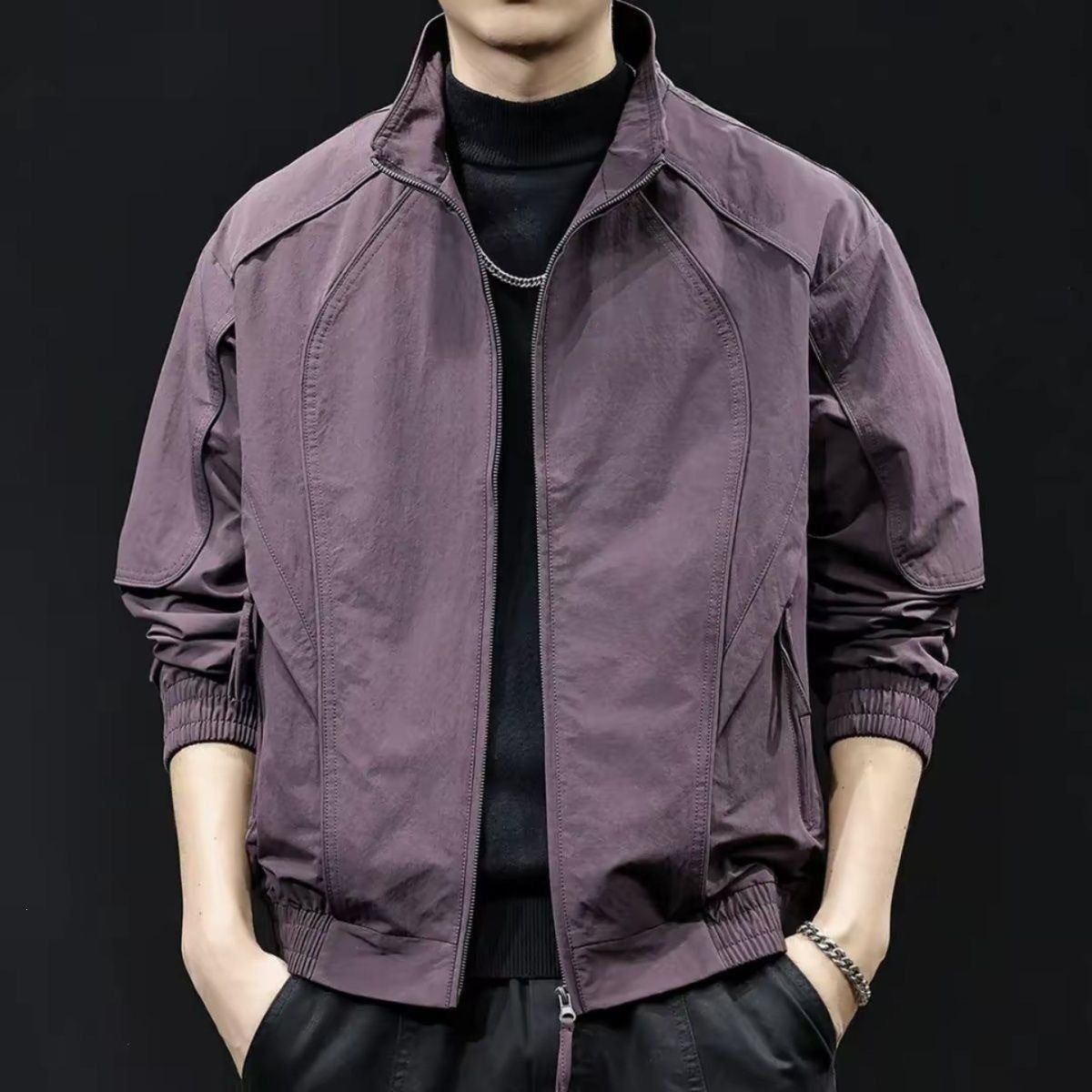 Style Stand Collar Men's Casual Windbreaker Jacket