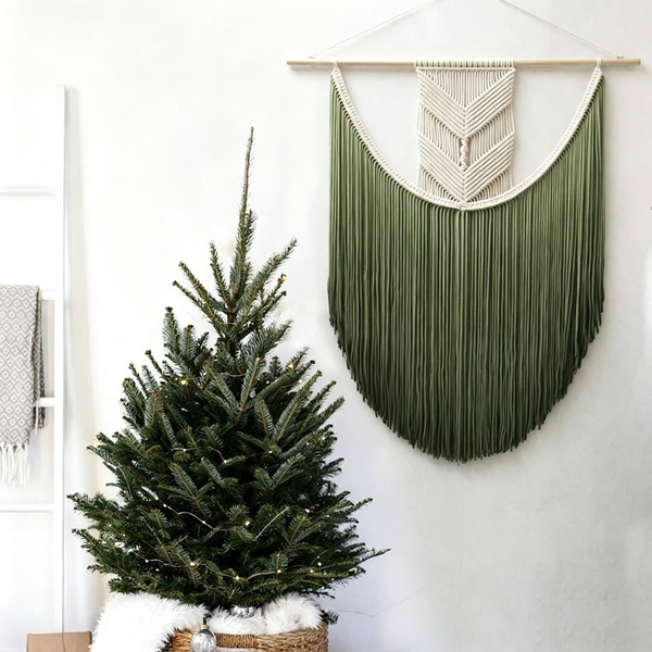Handmade woven tapestry tassel wall decoration