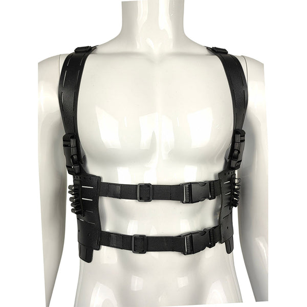 Tactical Shoulder Harness for Airsoft & Cosplay, Leon Kennedy Style Utility Chest Rig for Resident Evil Fans