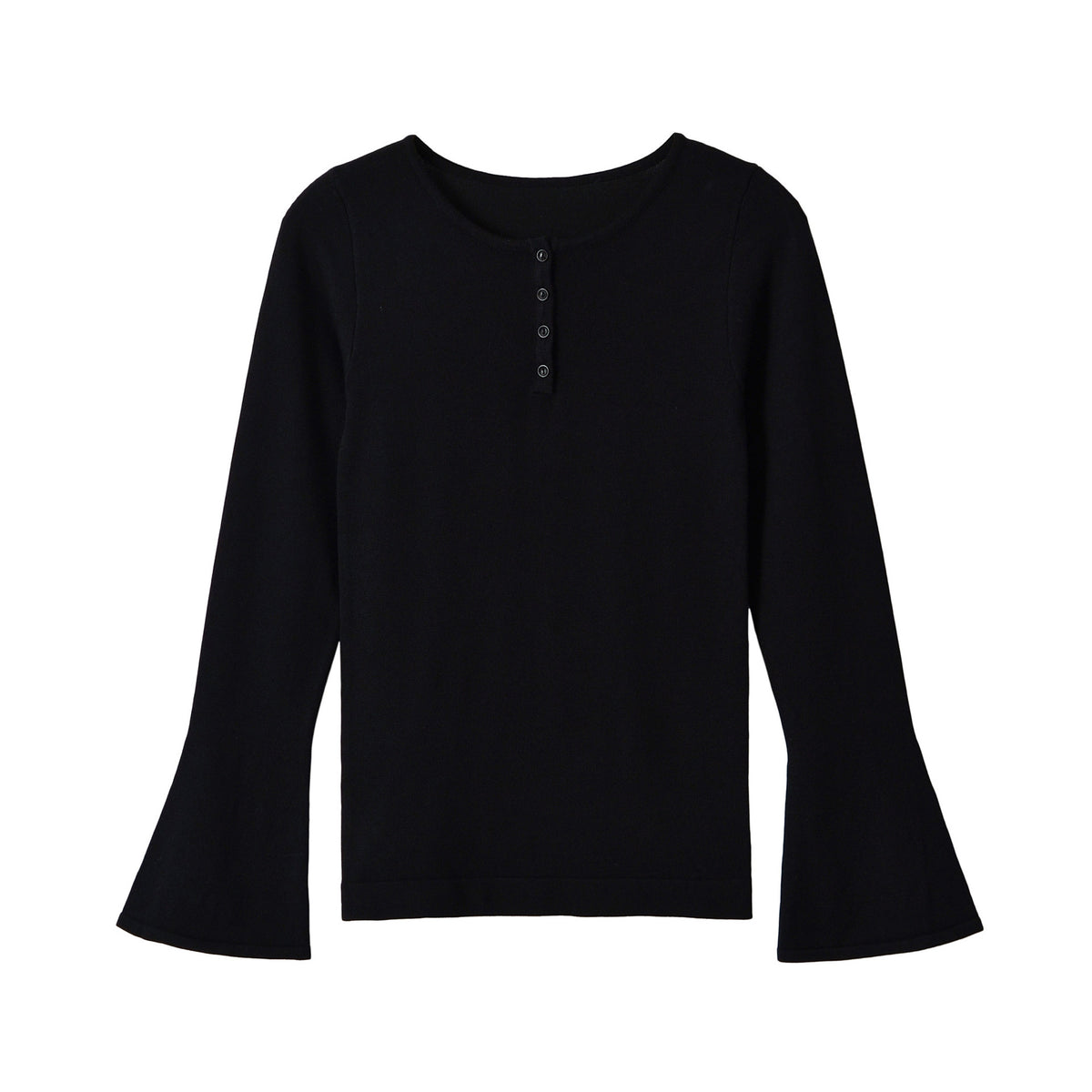 Long sleeved solid color T-shirt
